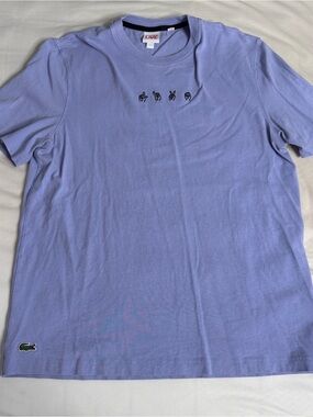 Lacoste Lavender Crewneck Short Sleeve Tee with Sign Embroidery